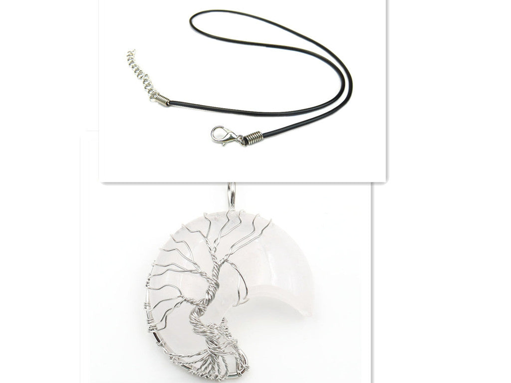 Kaklarota ar Dzīvības Koku Piekariņu no Mēness Kristāla Aksesuāri