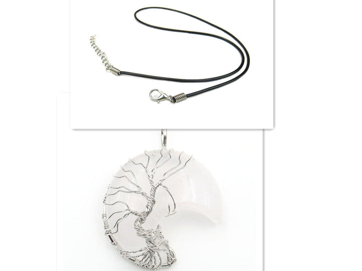 Kaklarota ar Dzīvības Koku Piekariņu no Mēness Kristāla Aksesuāri