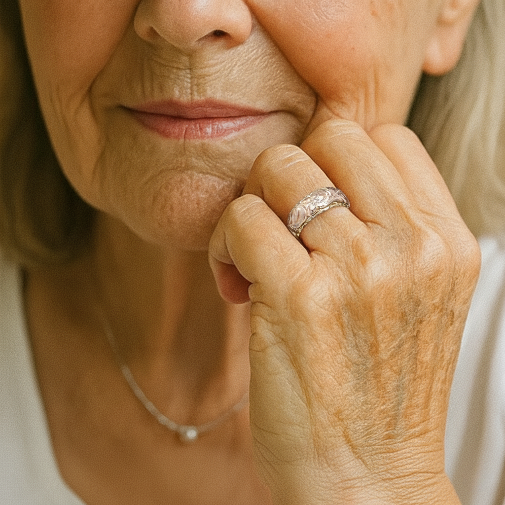 Anel Vintage ar Zeltītu Rozu