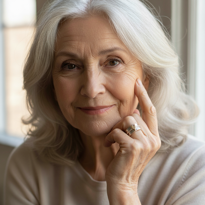 Anel Vintage sudrabā ar Zelta Sirdi