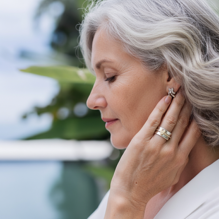 Anel Vintage sudrabā ar Zelta Sirdi