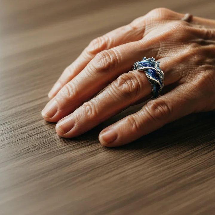 Anel Vintage Zelta ar Okeāna Vilni