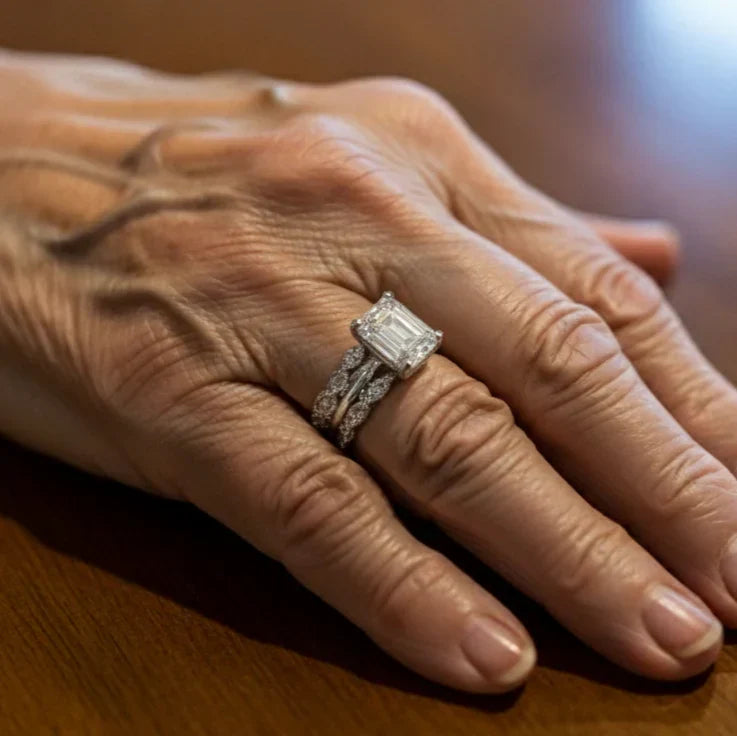 Anel Vintage Sudrabā ar Spīdīgām Slāņiem