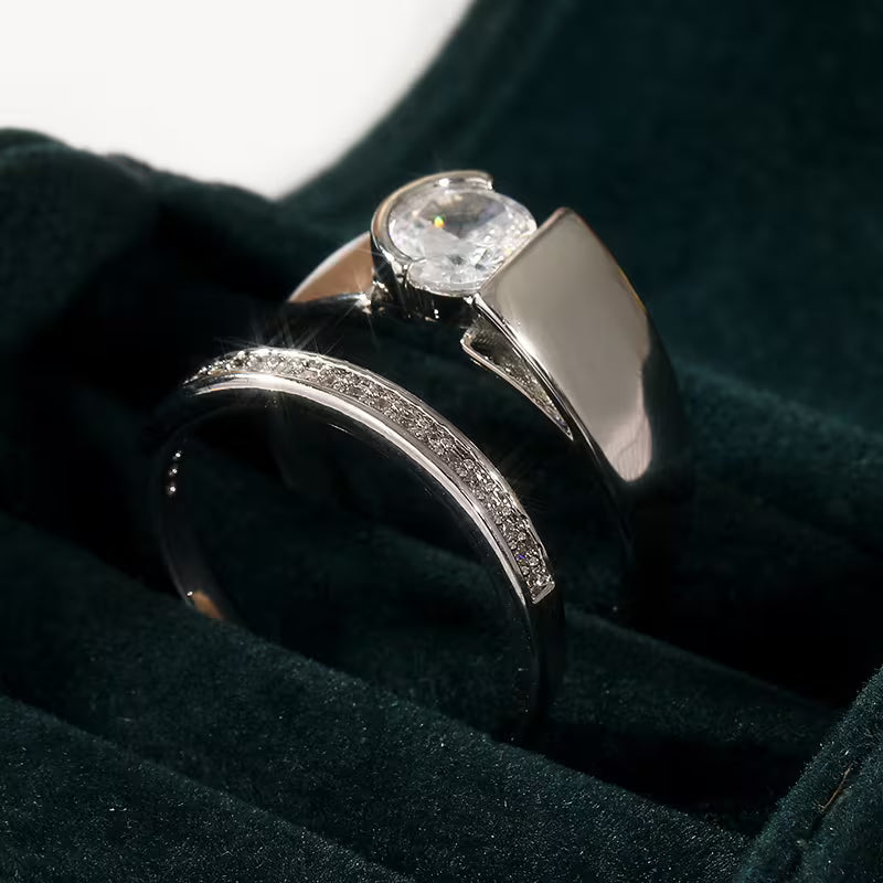 Krāšņs Galo astes gredzens ar lielu zirkonija kvadrātu