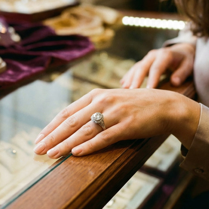 Anel vintage sudrabā ar kristālu