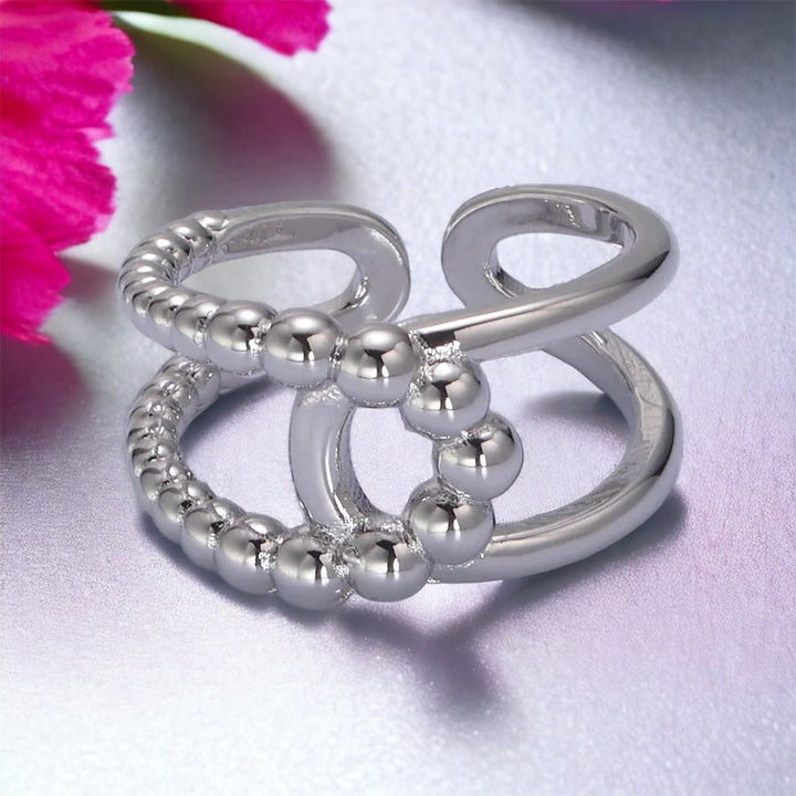 Anel Vittoria Twist Double Band - Zelta vai Sudraba