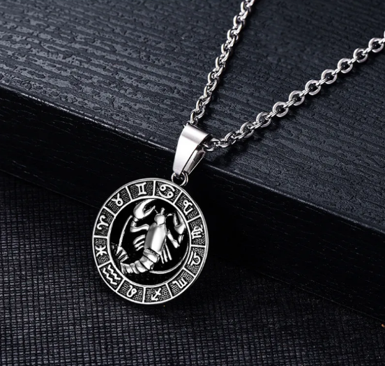 Vēža zīmes kulons no nerūsējošā tērauda